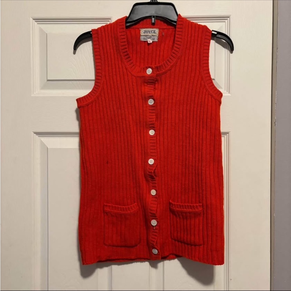 Vintage Orange Wool Knit Vest